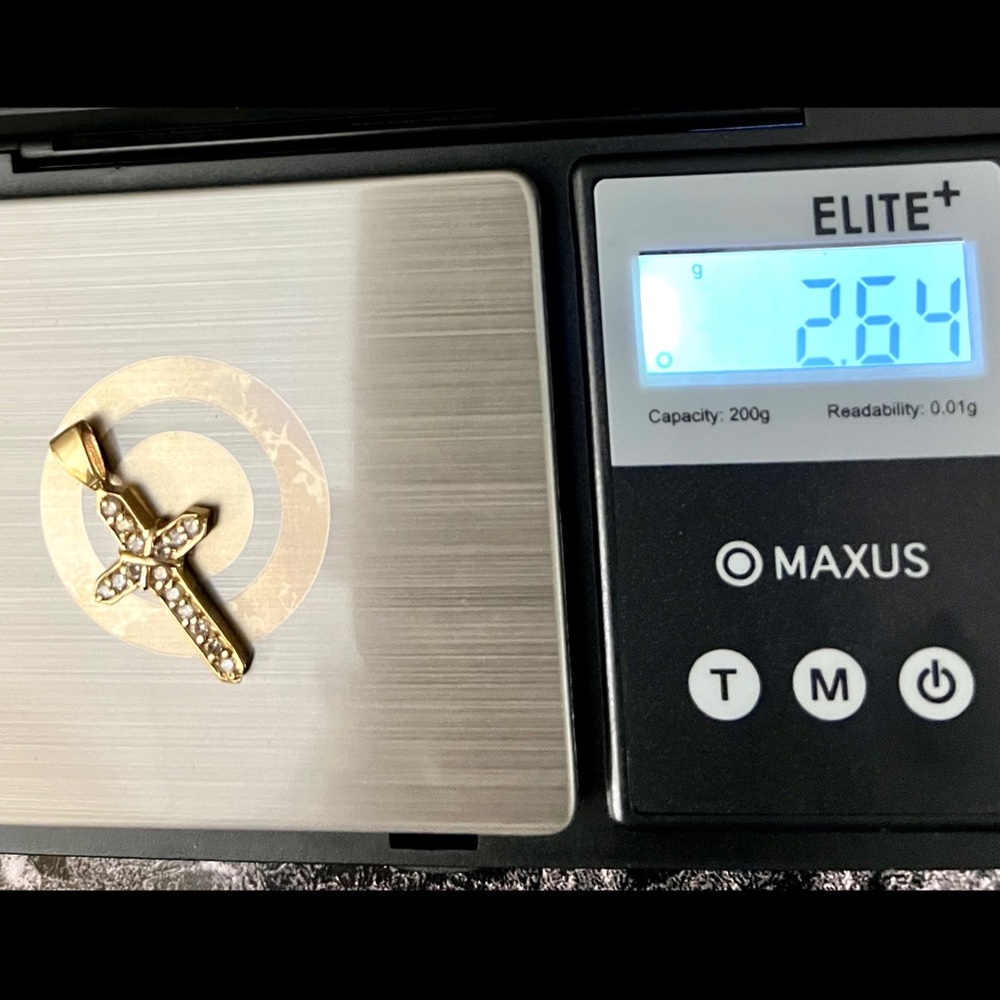 👑✅PRICE FIRM✅ Genuine Diamond 14kt Solid Gold Cross Pendant - Picture 6 of 10